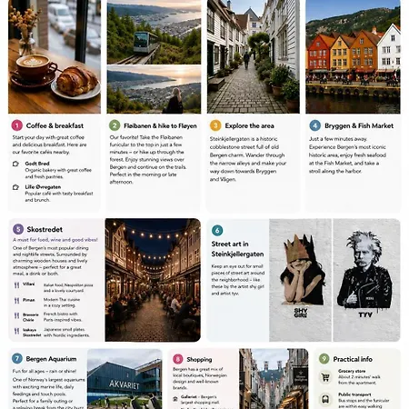 Bo Midt I Bergen, Naer Bryggen & Floibanen